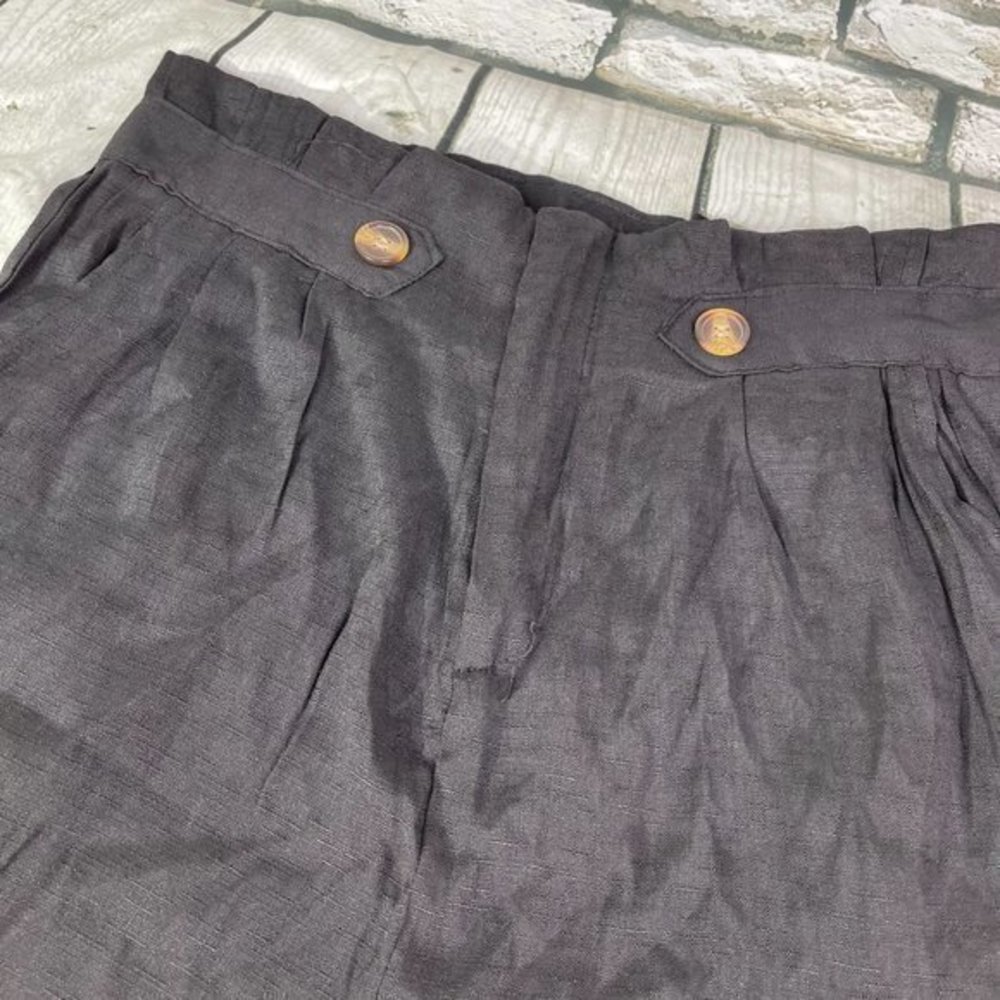 VRKUFIE Black Button High-Waist Paper Bag Short XL - Picture 6 of 11